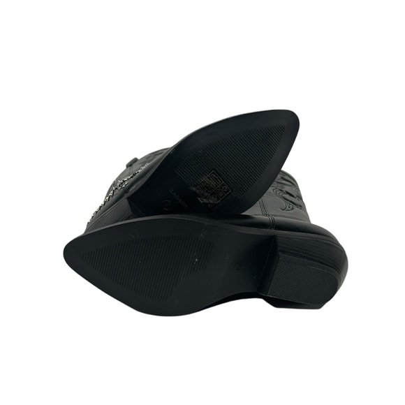 J. ADAMS / Lasso Cowgirl Boot / Black with Scorpion Chain / Size 7 - Picture 7 of 8